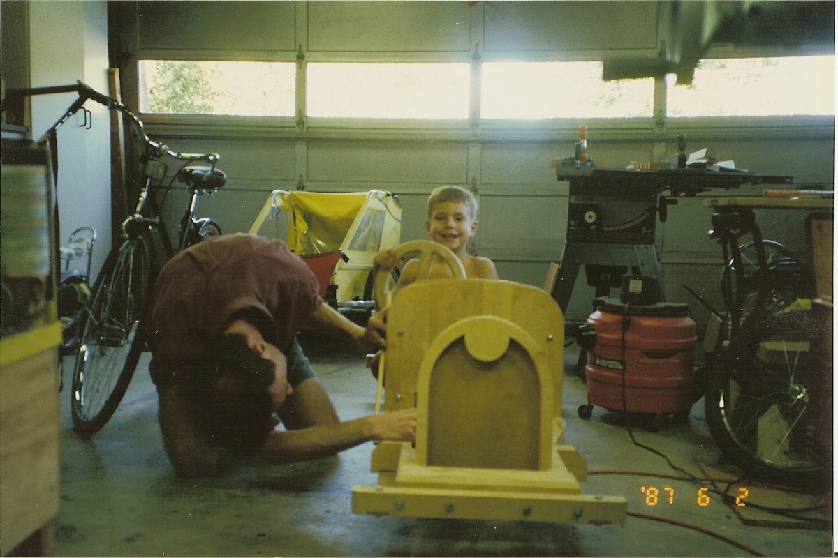 Front view of chassis under construction